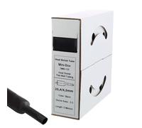 Offgridtec Gaine thermorétractable adhésive 5 m (24 mm > 8 mm, 3:1), double paroi, sans halogène, ignifugée, isolation étanche câbles, facile à couper, boîte distributrice incluse, noire.