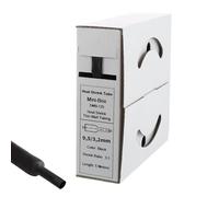 Offgridtec Gaine thermorétractable adhésive 5 m (9 mm > 3 mm, 3:1), double paroi, sans halogène, ignifugée, isolation étanche câbles, facile à couper, boîte distributrice incluse, noire.