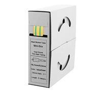 Offgridtec Gaine thermorétractable de 5 m avec colle 19,1 mm > 9,5 mm, double mur, sans halogène, ignifuge, isolation de câble étanche, facile à couper, boîte distributrice incluse, jaune/vert