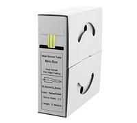 Offgridtec Gaine thermorétractable de 5 m avec colle 6,4 mm > 3,2 mm, double mur, sans halogène, ignifuge, isolation de câble étanche, facile à couper, boîte distributrice, jaune/vert
