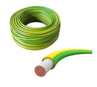 Offgridtec H07V-K Câble de terre 16 mm², 450/750 V, conducteur en cuivre à fils fins, isolation XLPO et PVC ignifuge, certifié HAR, pose fixe, grande flexibilité (vert/jaune, 50 m)