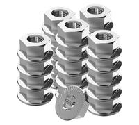 Offgridtec Lot de 25 écrous à bride M6 en acier inoxydable avec denture de blocage, DIN 6923 A2 V2A, écrous hexagonaux autobloquants avec filetage intérieur métrique, fixations inoxydables pour une
