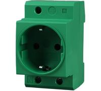 Offgridtec prise Schuko pour rail DIN 16 A 230 V 2P+E, 35 mm (Vert)