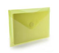 Office Box, Lot de 10 chemises à fermeture en V - Format A5/quadrillage - 18 x 25 cm - En 5 couleurs classiques translucides avec texture Soft Touch, 100 % écologique (jaune)