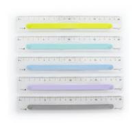 Office Box Lot de 5 règles antidérapantes flexibles avec surligneur décoratif 20 cm