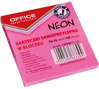 OFFICE PRODUCTS 14046611-01 Bloc de 100 feuilles adhésives 76 x 76 mm Fluo/rose.