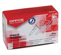 Office PRODUCTS 18082825-19 Lot de 1000 trombones triangulaires en métal Argenté 28 mm