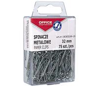 Office Products 18083269-19 Métal Pinces dans la boîte à courrier Lot de 75, 32 mm, argenté