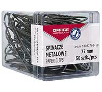 Office Products 18087763-19 Lettre Métal Pinces dans la boîte, 50 pièces, 77 mm, argenté