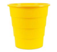 Office Products 19054621-06 Corbeille à papier 16 litres en plastique design rond pour bureau cuisine Couleur : jaune Élégant et pratique Dimensions : 30,8 x 31 x 30,8 cm