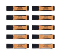 Office Products Lot de 10 surligneurs avec poignée en caoutchouc 2 à 5 mm Orange Pour la maison, le bureau, l'école