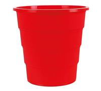 Office Products Model 19054621-04 Corbeille à papier ronde en plastique 16 l pour bureau et cuisine Rouge Élégante et pratique Dimensions : 30,8 x 31 x 30,8 cm