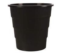 Office Products Model 19054621-05 Corbeille à papier 16 l en plastique Design poubelle ronde pour bureau cuisine Noir Élégant et pratique Dimensions : 30,8 x 31 x 30,8 cm