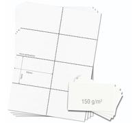 OfficeGear Fiches Bristol A7 74 x 105 mm - 440 Cartes Imprimables | 55 feuilles A4, 8 par feuille, carton blanc 150 g/m², microperforé - Fiches de révision, cartes mémo + modèle Word