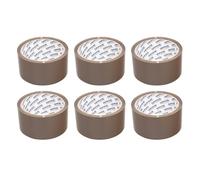 OFFICER PRODUCTS Bande adhésive d'emballage Couleur : Marron / 6 rouleaux / 48 mm x 50 m/Bande d'emballage PP colorée avec adhésif acrylique/Bande adhésive pour bande d'emballage