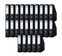 OFFICER PRODUCTS Donau 3949001PL-01 Lot de 25 boîtes de rangement en carton Noir jusqu'à 750 feuilles Pour le bureau, l'école et la maison pour ranger des documents au format A4