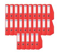 OFFICER PRODUCTS Donau 3949001PL-04 Lot de 25 porte-revues en carton Rouge jusqu'à 750 feuilles pour le bureau, l'école et la maison pour ranger des documents A4