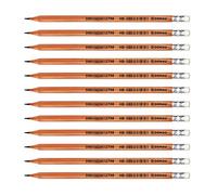 OFFICER PRODUCTS Donau 7388001PL-99 Lot de 12 crayons à papier en bois de cèdre HB avec gomme - En forme hexagonale - Non toxique