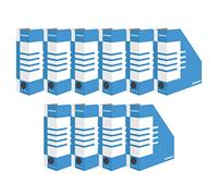 OFFICER PRODUCTS Donau 7648001FSC-10 Lot de 10 boîtes d'archivage en carton A4 Bleu jusqu'à 1000 feuilles pour bureau, école et maison