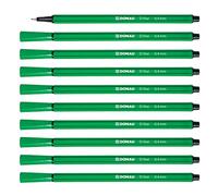 OFFICER PRODUCTS DONAU Lot de 10 feutres à pointe fine D-FINE 0,4 mm/Couleur : vert/Feutres/Pointe en métal/pour Adultes et Enfants École Bureau Bureau à Domicile/Inodore Non Toxique