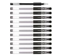 OFFICER PRODUCTS Donau Lot de 12 stylos à bille gel - Couleur : noir classique - Diamètre de la boule : 0,5 mm - Encre résistante à l'eau et ne se décolore pas