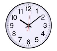 Officer Products Horloge Murale en Plastique - 30 cm - Chiffres Arabes - Horloge Murale silencieuse à Quartz - pour l'école, Le Bureau, Le Salon, la Cuisine - Analogique - Moderne - Ronde décorative