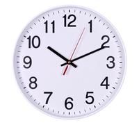OFFICER PRODUCTS Horloge murale en plastique - 30 cm - Chiffres arabes - Horloge murale silencieuse - À quartz - Pour l'école, le bureau, le salon, la cuisine - Analogique - Moderne - Ronde décorative