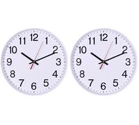 OFFICER PRODUCTS Horloge murale en plastique - 30 cm - Chiffres arabes - Horloge murale silencieuse - À quartz - Pour l'école, le bureau, le salon, la cuisine - Analogique - Moderne - Ronde décorative