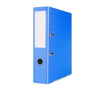 OFFICER PRODUCTS Lot de 24 classeurs de documents A4/75 mm/7,5 cm/Bleu/Couverture en plastique PP/Classeurs à levier/Protections de bords métalliques/Organisation du bureau