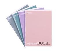 OFFICER PRODUCTS Lot de 4 cahiers d'école, format A5, 80, 80 feuilles, ligné, mixte, 4 pièces, motifs assortis, pour jeunes enfants, avec marge, cartes blanches