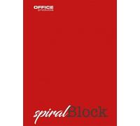 OFFICER PRODUCTS Lot de 5 bloc-notes à spirale A4 lignés - 5 pages perforées - 80 feuilles - Avec reliure à spirale - Bloc-notes d'école