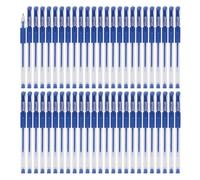 OFFICER PRODUCTS Lot de 50 stylos à bille gel - Couleur : bleu - Diamètre de la boule : 0,5 mm - Stylo gel - Encre résistante à l'eau et ne se décolore pas - Poignée en caoutchouc