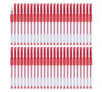 OFFICER PRODUCTS Lot de 50 stylos à bille gel - Couleur de l'encre gel : rouge - Diamètre de la boule : 0,5 mm - Stylo gel - Encre résistante à l'eau et ne se décolore pas - Poignée en caoutchouc
