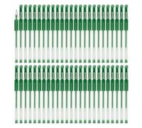 OFFICER PRODUCTS Lot de 50 stylos à bille gel - Couleur de l'encre gel : vert - Diamètre de la boule : 0,5 mm - Stylo gel - Encre résistante à l'eau et ne se décolore pas - Poignée en caoutchouc