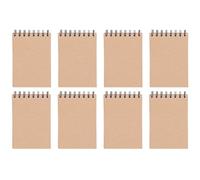 OFFICER PRODUCTS Lot de 8 carnets à spirales - Format A6 - cahier à lignes - Couverture kraft - 8 pièces - 80 feuilles par bloc-notes - Mini carnet - Avec reliure à spirale - Bloc-notes d'école
