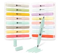 OfficeTree 16 mini-marqueurs à alcool - Couleurs pastel - Ensemble de feutres à alcool - Ensemble de marqueurs Touch Twin pour le dessin, la peinture, le bricolage