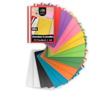 OfficeTree 20x Farde a Devis A4-10 Couleurs - Farde Plastique pour l'École, les Études et le Bureau - Chemises A4 Scolaires - Classeurs Farde - Lot de Farde Chemise Plastique
