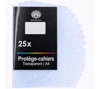 OfficeTree 25x Protege Cahier A4 Transparent - Couverture Cahier 21x29,7 pour l'École & le Bureau - Protège Cahier A4 Transparent - Résistantes à la déchirure & imperméables - Protège-cahiers