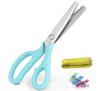OfficeTree Ciseaux Cranteurs Couture - inclus 20x Pinces à Tissu 1x Mètre Ruban - Ciseaux Cranteurs Tissu - Ciseaux Cranteur - Ciseaux Couture Cranteur - Ciseaux Crantés Couture - Ciseaux Crantés