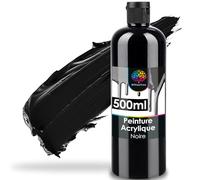 OfficeTree Peinture Acrylique Noire 500 ml - Idéale pour le Mélange