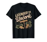 Officially Licensed Wine Uncorker Funny License Opener T-Shirt