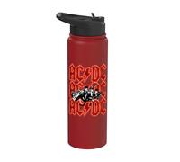 Officiel AC/DC Angus and Brian Red Lightning Logo Rock Band Stainless Steel Insulated Water Bottle