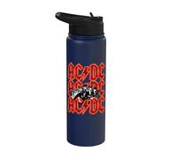 Officiel AC/DC Angus and Brian Red Lightning Logo Rock Band Stainless Steel Insulated Water Bottle