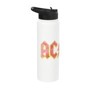 Officiel AC/DC Logo Vintage Rock Blanche Stainless Steel Insulated Water Bottle