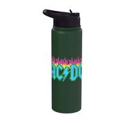 Officiel AC/DC Neon Flames Hard Rock Band Femme Stainless Steel Insulated Water Bottle