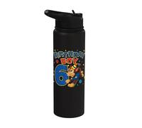 Officiel Paw Patrol Birthday Boy Chase Football Soccer Age 6 Stainless Steel Insulated Water Bottle