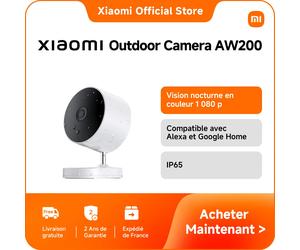 [Officiel] Xiaomi Outdoor Camera AW200 | Appels vocaux bidirectionnels, Compatible avec Alexa et Google Home, Socle amovible, Photographie en time-lapse