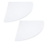 OFFIGAM 1ensemble Étagère Angle Murale Stable PVC Blanc Rangement Pratique pour Salle de Bain Cuisine et Chambre Lot de Installation Angle sans Perçage