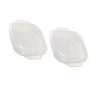 OFFIGAM Boîte à Lunch Blanche 2 Pièces en Pp Compartiments, Compatible Micro-ondes, Conservation Fraîcheur, Facile à Transporter pour Repas Nomades