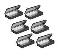 OFFIGAM Boîtes Métalliques Rectangulaires Espace de Stockage Ample avec Couvercles à Charnière, Lot de 6, Conteneurs en Tôle pour Rangement Design Moderne et Compact